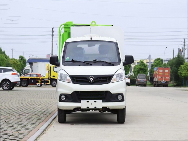 福田祥菱4方蓝牌挂桶垃圾车